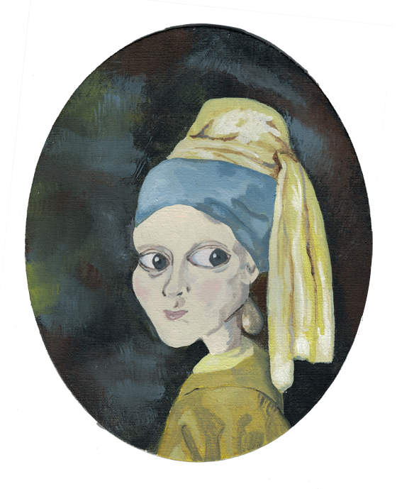 PearlEarring Painting of the portrait of a girl with a pearl earring done in a pop style